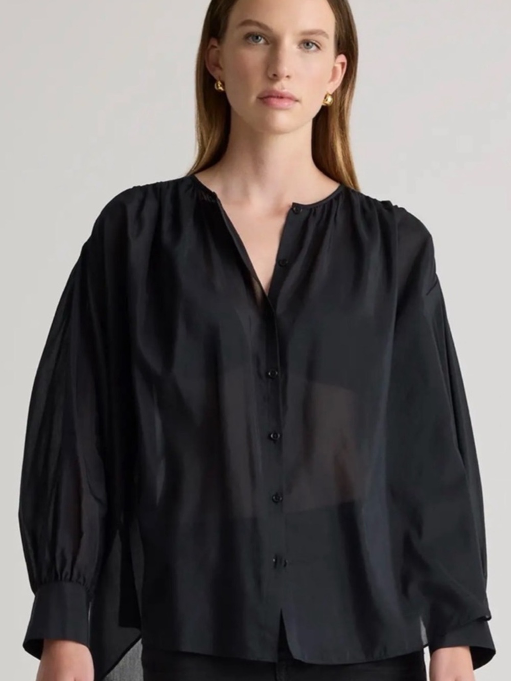 Quince Cotton-Silk-Voile Blouse